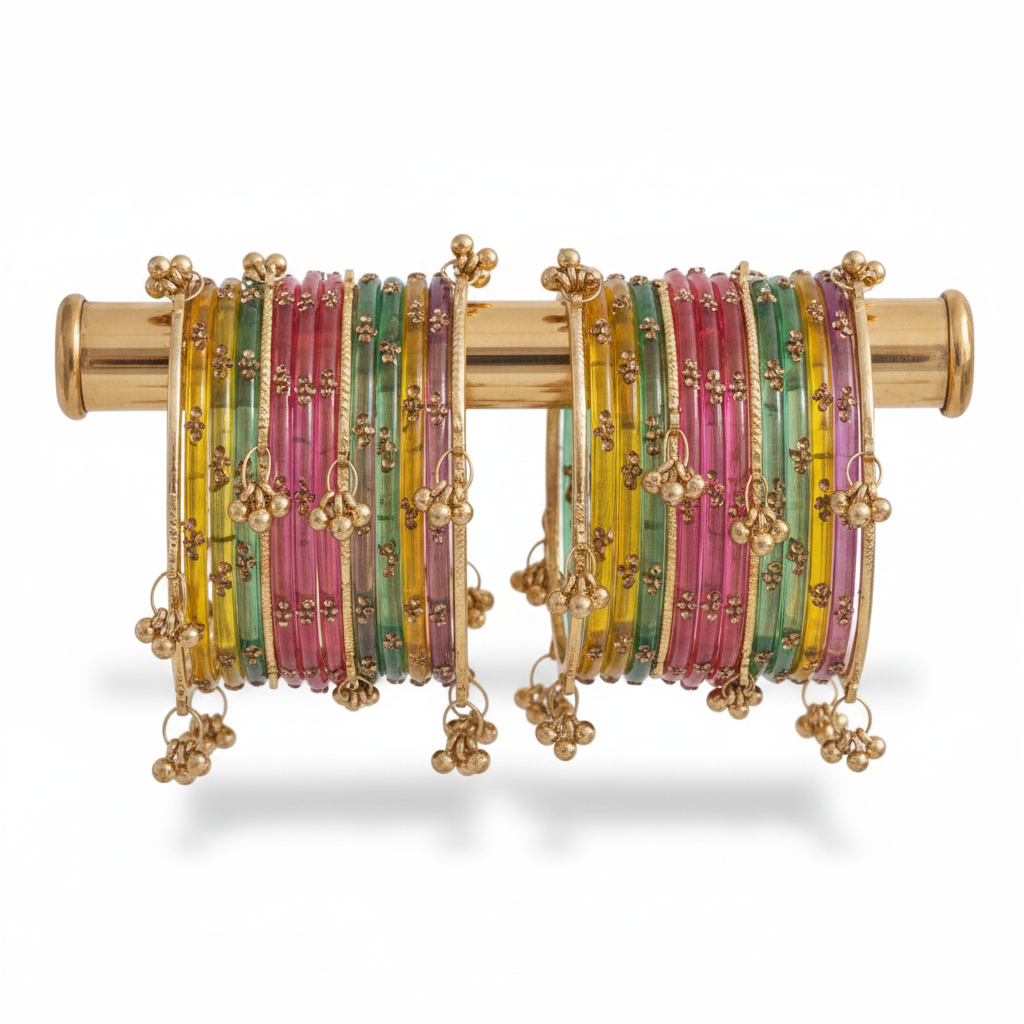 Viral Kashmiri Ghungroo Bangle Set- Multicolor