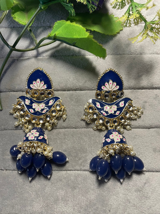 Ethnic Blue Earrings
