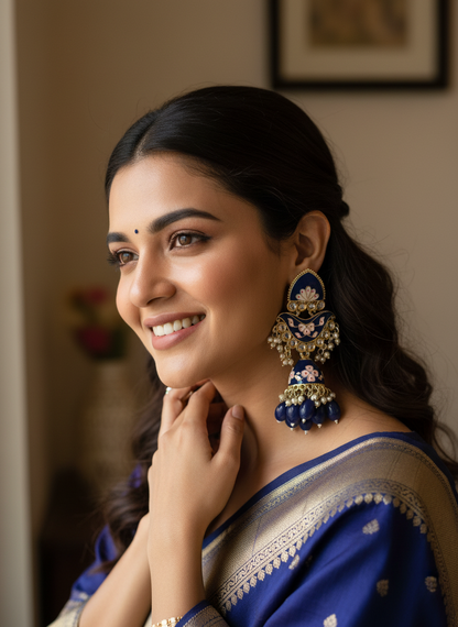 Ethnic Blue Earrings