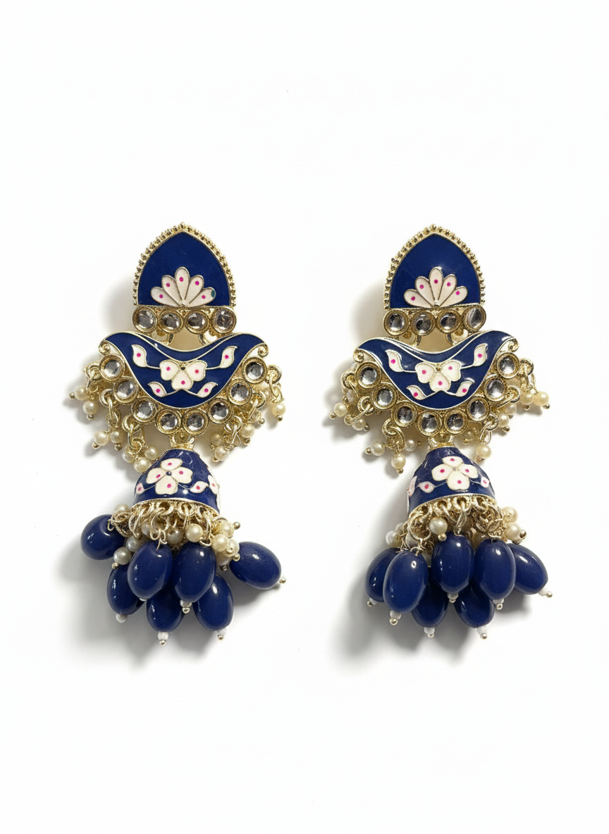 Ethnic Blue Earrings