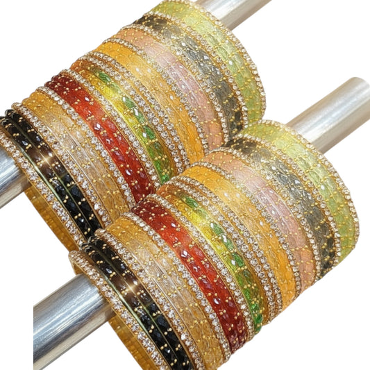 Raindrop Glass Mini Bangle Set