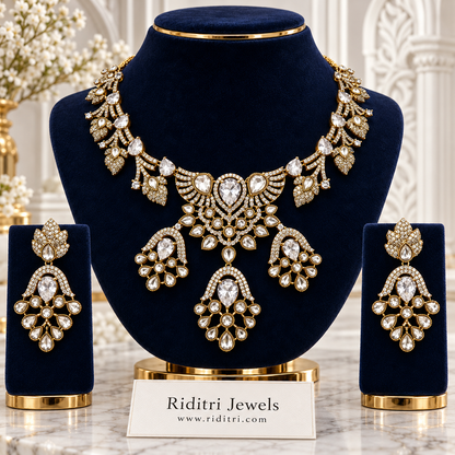 Shahzadi Kundan Necklace Set – White