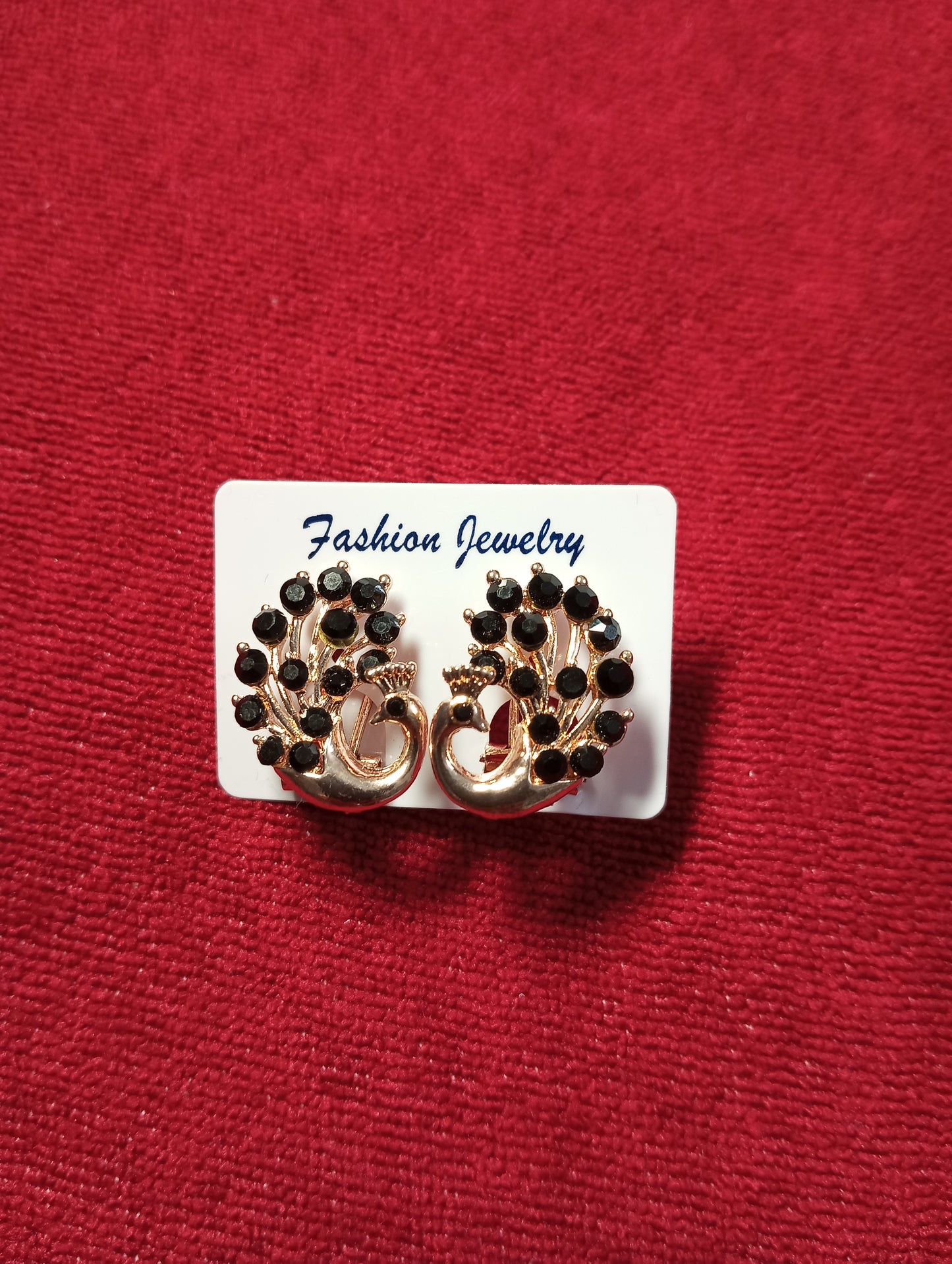 Peacock Earrings Black