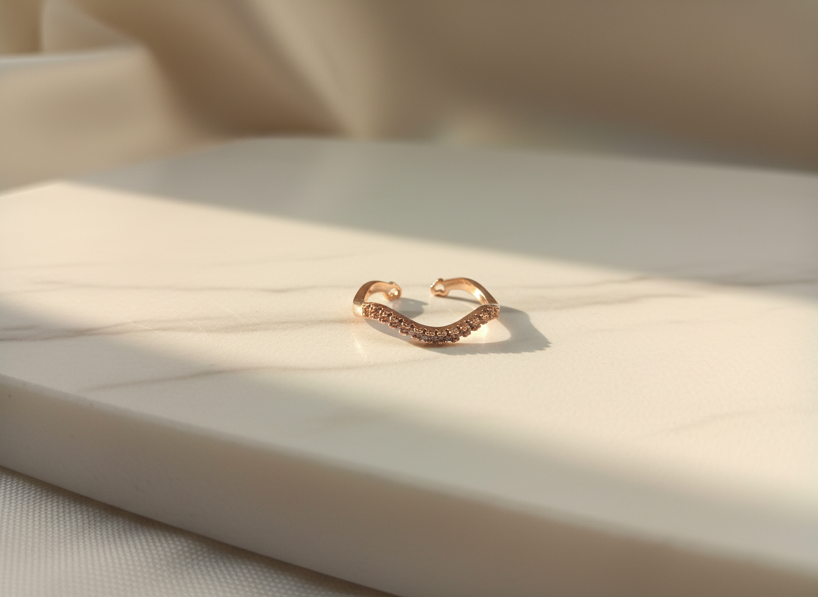 Adjustable Ring-cz studded