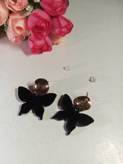 Butterfly Earrings- Black and Golden