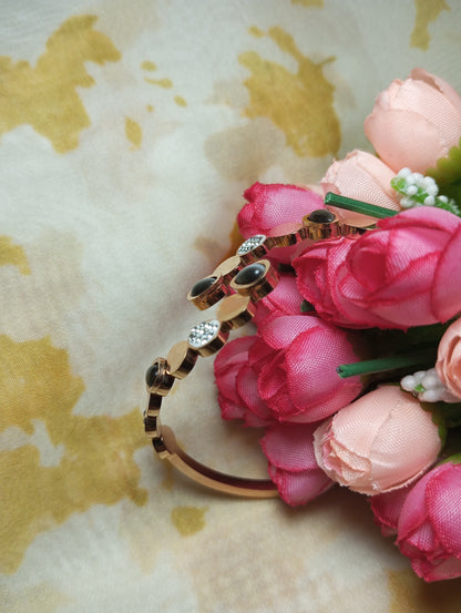 Anti Tarnish Rose Gold and Dark Gray Bracelet- Premium Quality