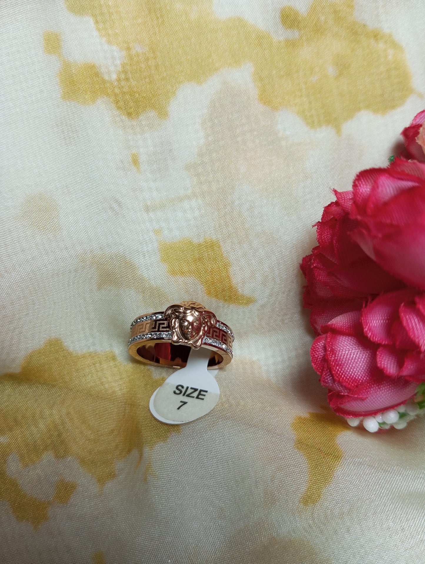 Anti Tarnish Rose Gold and White Ring- Premium Quality