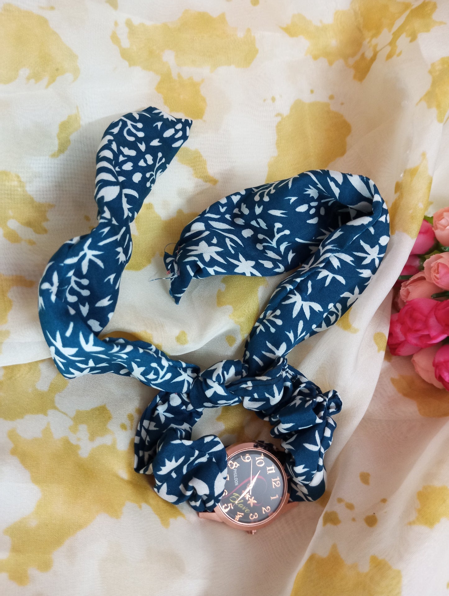 Ribbon Watch- Blue and White