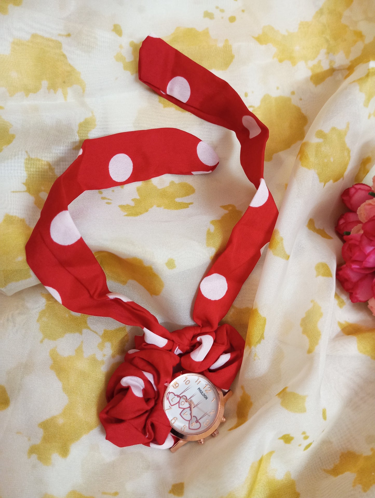 Ribbon Watch- Red and White