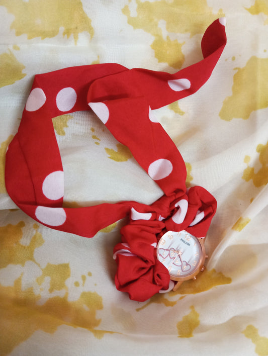 Ribbon Watch- Red and White