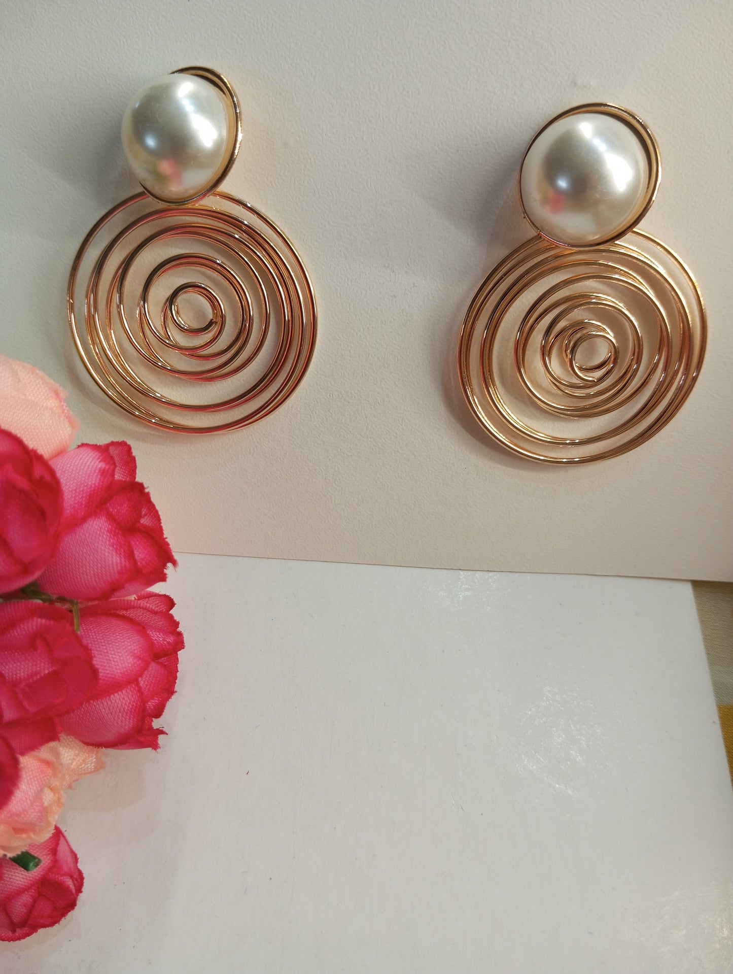 Spiral Contemporary Drop Earrings