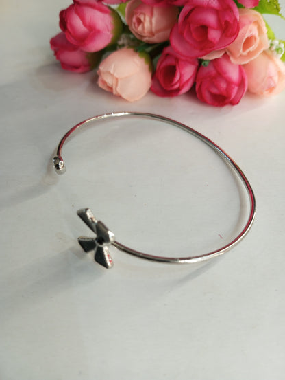 Cute Black Bow and Silver Adjustable Bracelet