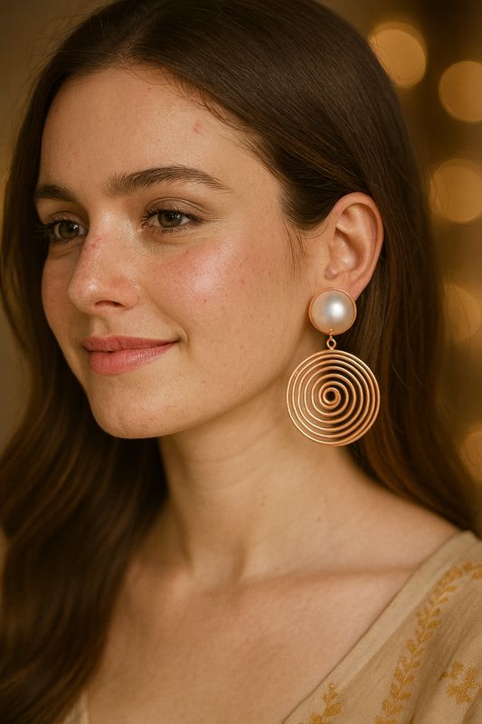 Spiral Contemporary Drop Earrings