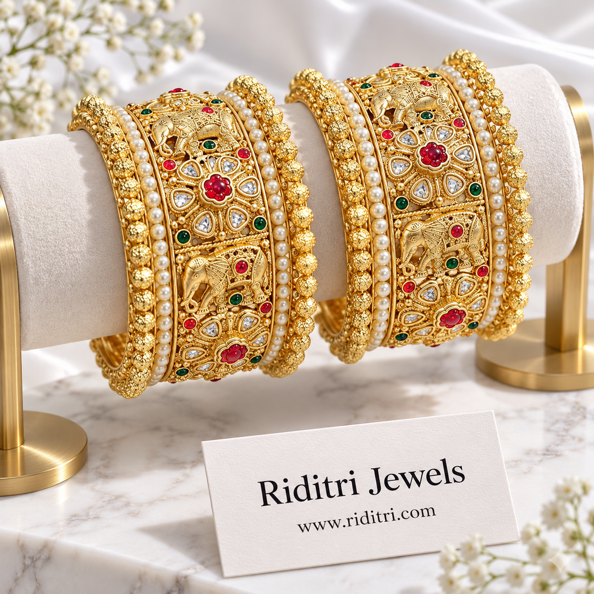 Gajraj Royal Elephant Bridal Bangle Set