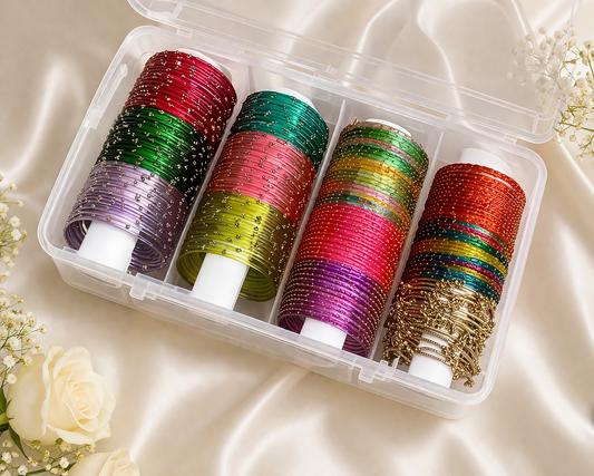 Raindrop Glass Ghungroo Bangles-with Box