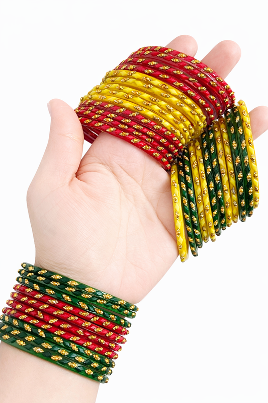 Glass Stone Mix Bangle Set