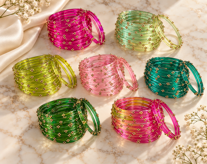 Viral Glass Bangles – 9 Color Combo