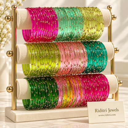 Viral Glass Bangles – 9 Color Combo