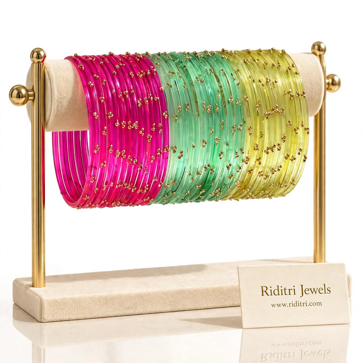 Viral Glass Bangles – 9 Color Combo