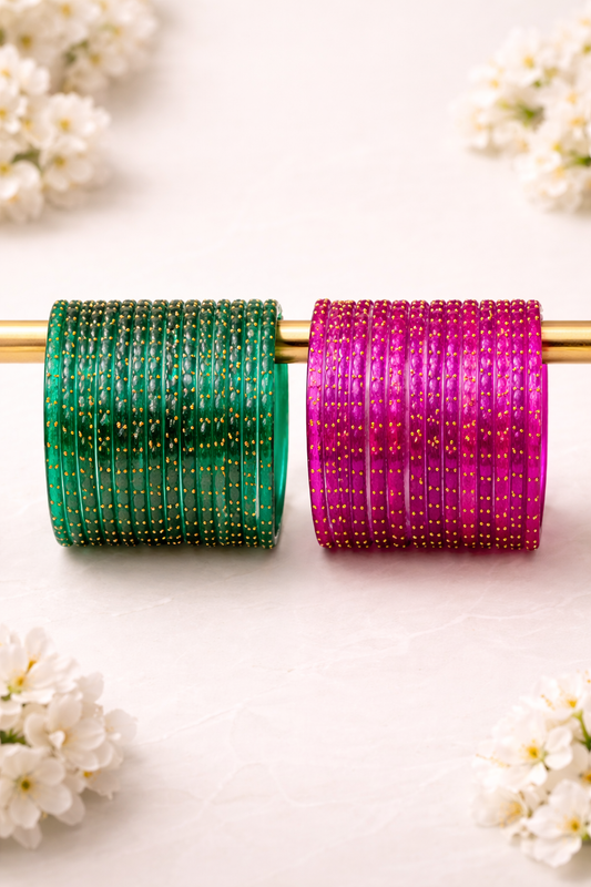 Viral Raindrop Bangles- Teal and Magenta