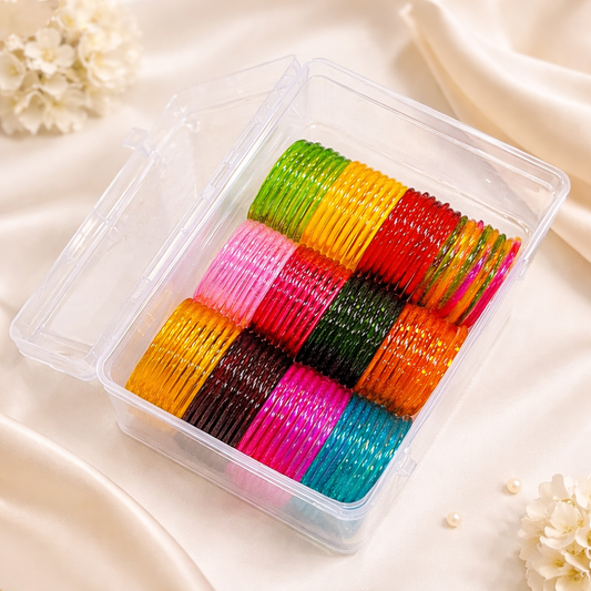 Viral Glossy Crystal Glass Bangles-12 Colors