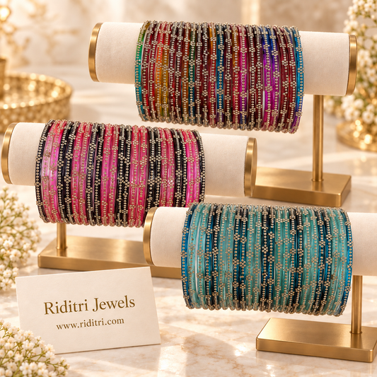 Sharanya Luxury Glass Bangles-6 Dozen