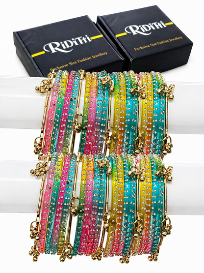 Viral Jelly Ghungroo Bangle Set-Multicolor