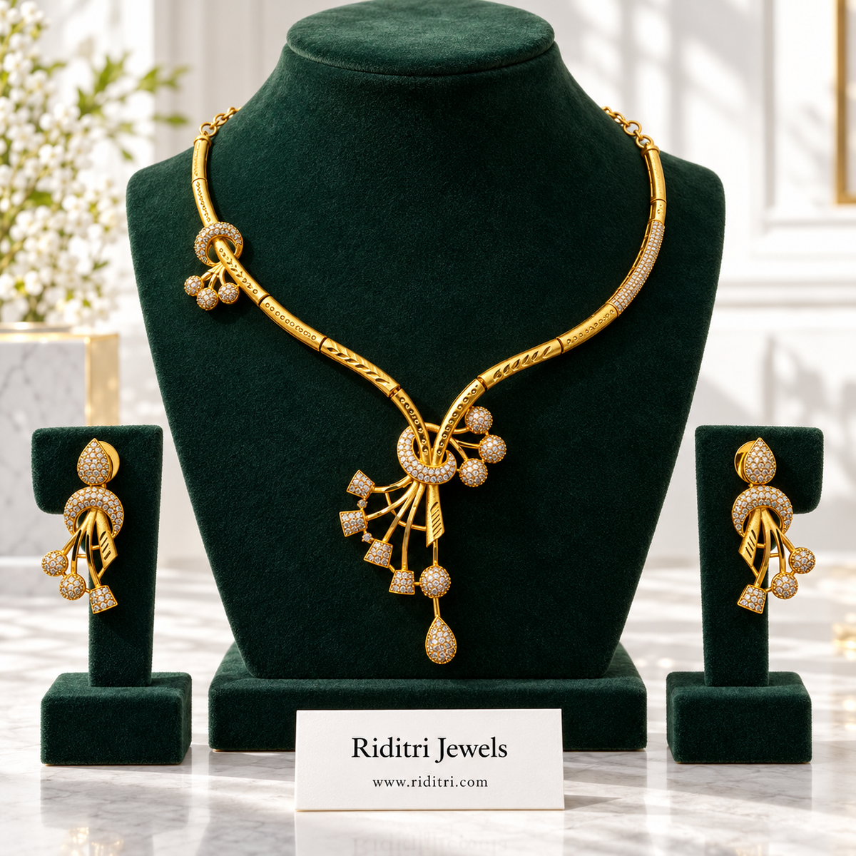 Bandhan Gold Plated Knot Necklace Set