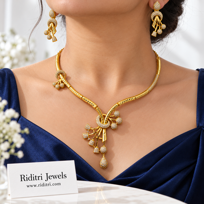 Bandhan Gold Plated Knot Necklace Set