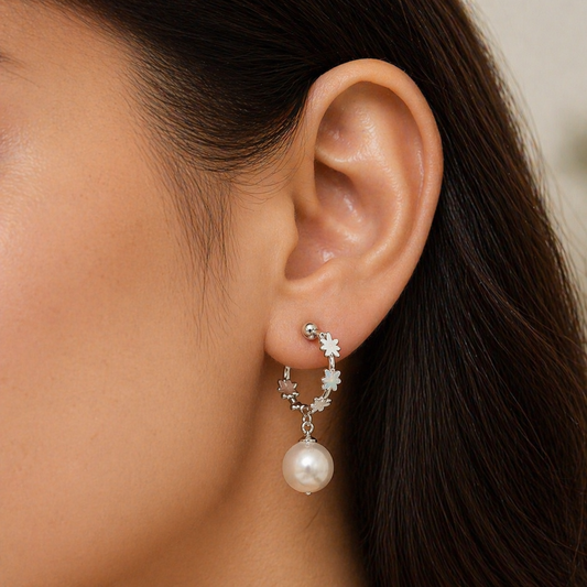 Silver Half Hoop Earrings