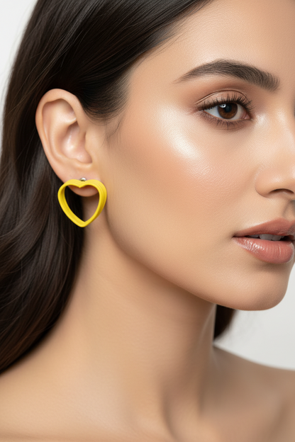 5 Heart Stud Earrings Combo
