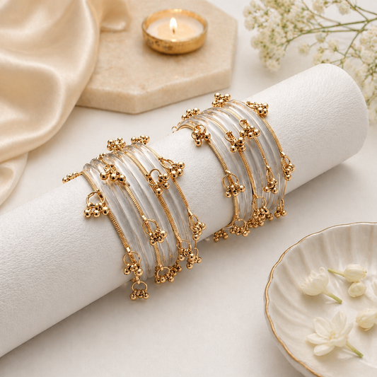 Viral Ghungroo Water Jelly Glass Bangles