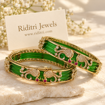 Rangoli Peacock Color-Changing Kada – 12 Colors