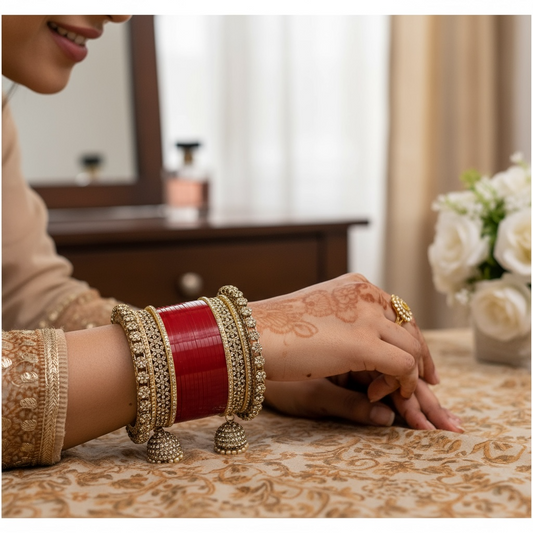 Bridal Chooda Red Bangles Set