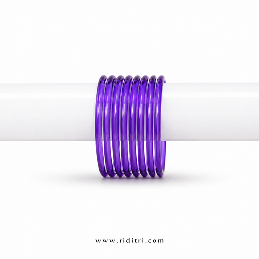 Viral Jelly Glass Bangles-Purple