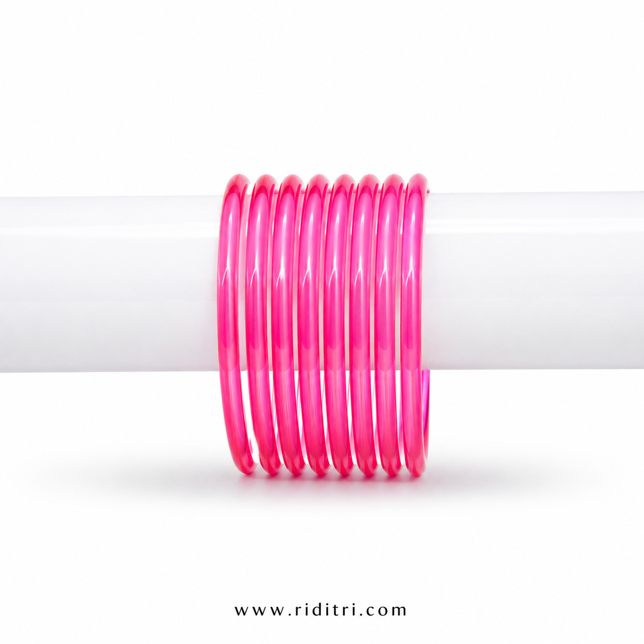 Viral Jelly Glass Bangles-Bright Pink