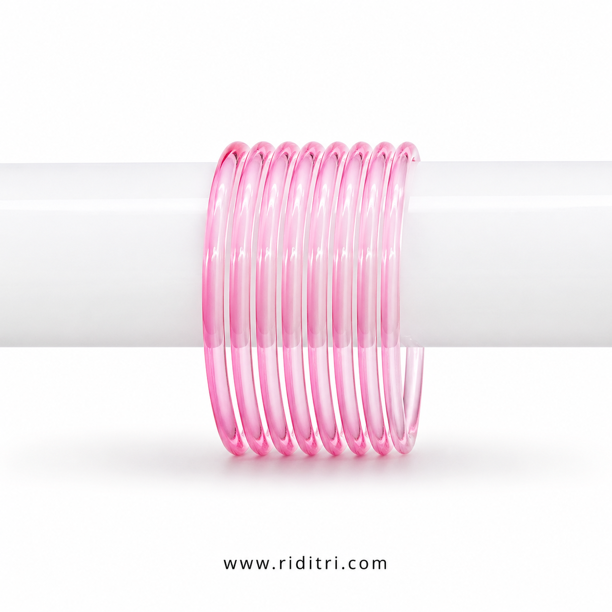 Viral Jelly Glass Bangles-Baby Pink