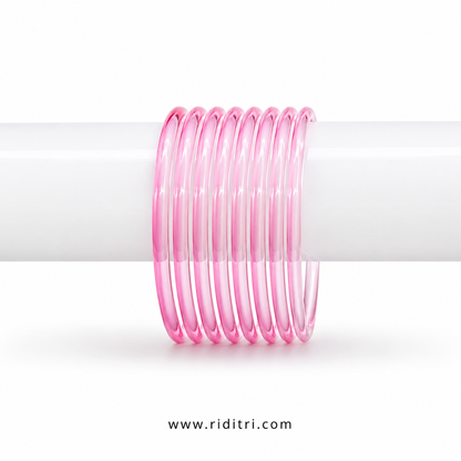 Viral Jelly Glass Bangles-Baby Pink