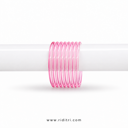 Viral Jelly Glass Bangles-Baby Pink