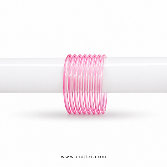 Viral Jelly Glass Bangles-Baby Pink