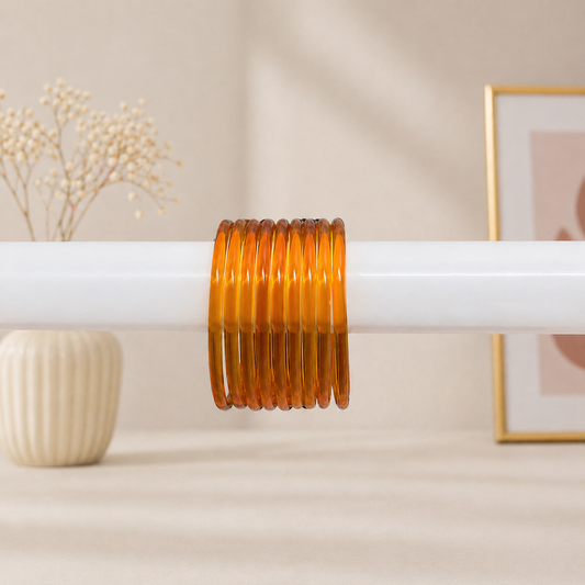 Viral Jelly Glass Bangles-Amber Orange