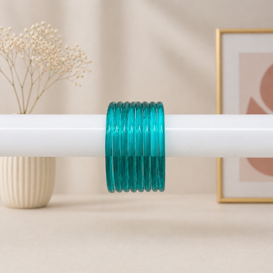 Viral Jelly Glass Bangles-Teal