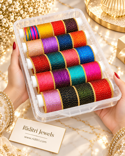 Rangmahal Raindrop Glass Bangles Combo Box – 20 Colors