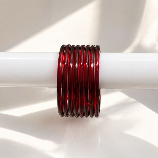 Viral Jelly Glass Bangles-Maroon