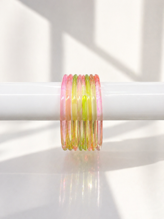 Viral Jelly Glass Bangles-Multicolor Light