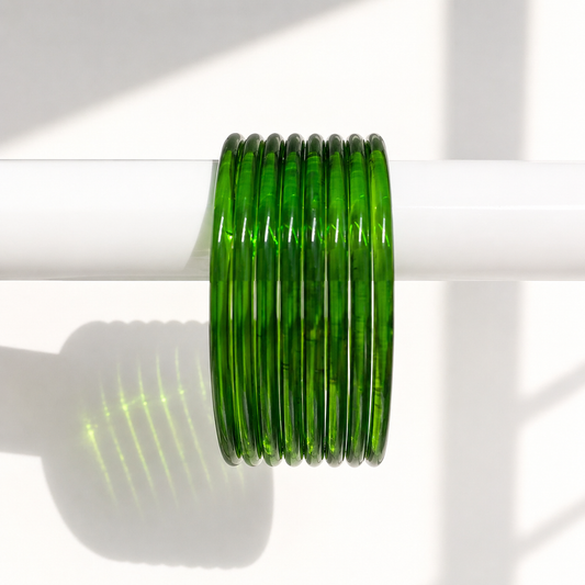 Viral Jelly Glass Bangles-Green