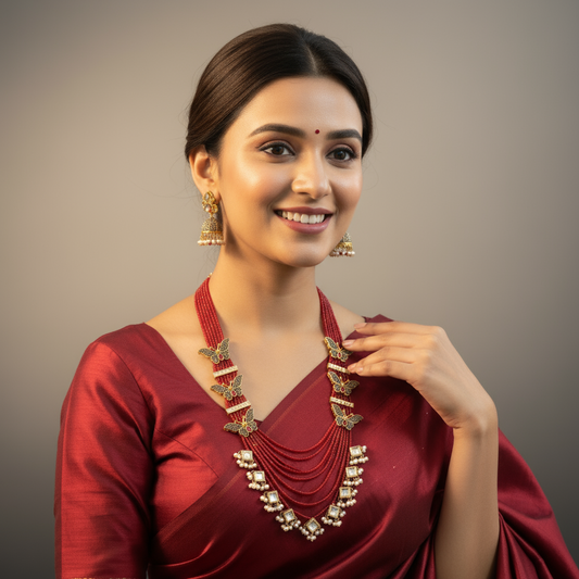 Krihara Red Necklace Set