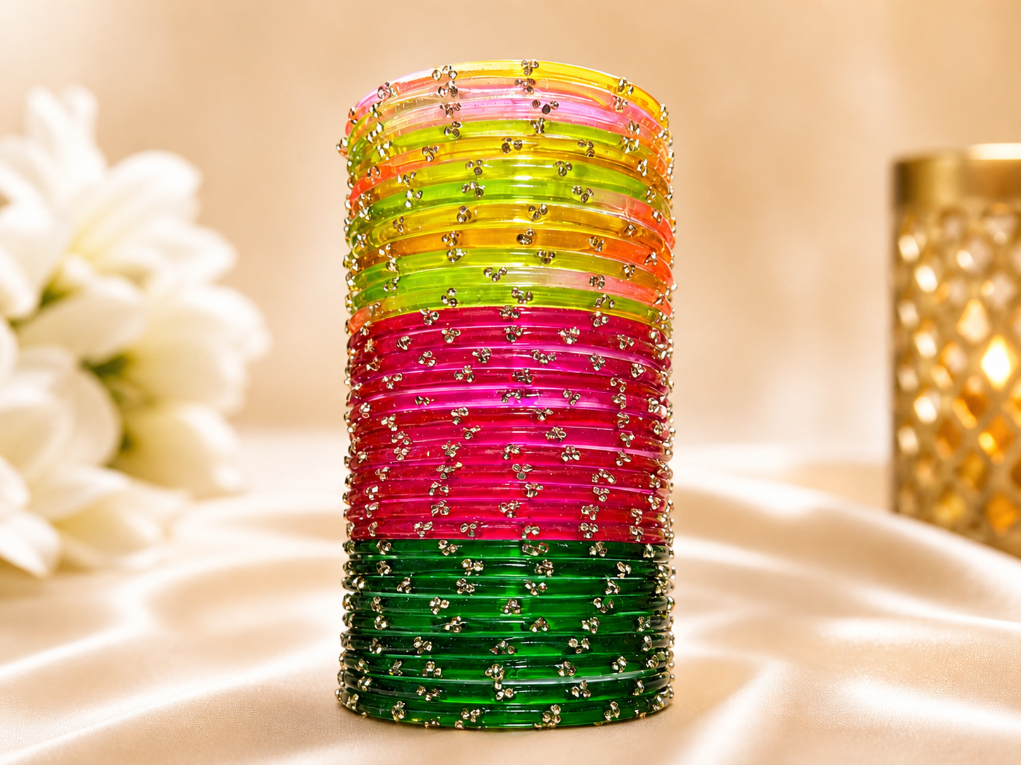 Viral Raindrop Glass Bangle Set_ RDT3