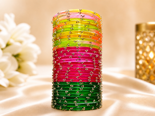 Viral Raindrop Glass Bangle Set_ RDT3