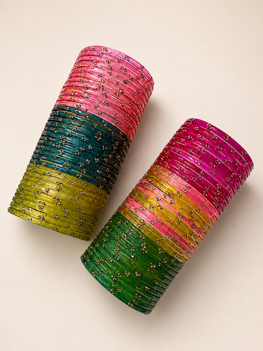 Viral Raindrop Glass Bangles Combo-RDT5601